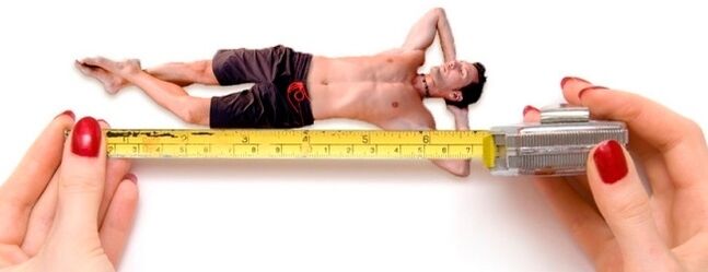 L'image symbolise la mesure d'un pénis masculin avant l'agrandissement